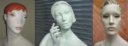 Different Examples of Abstract Mannequins with facial features 