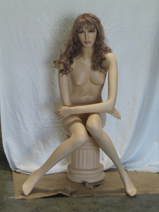Mannequin in seated pose works great for dresses and gowns