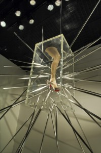 Outrageous Method to Display Shoes in a Retail Window Display